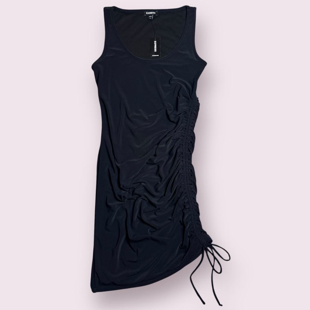 NWT Express Ruched Side Drawstring Bodycon Mini Dress - Picture 5 of 6